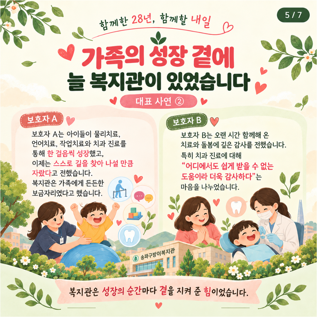 송파구방이복지관 28주년 개관기념 감사 사연 이벤트 결과